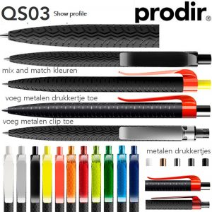 Prodir pennen QS 03 Tyre Trace