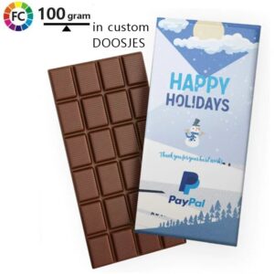 Chocolade 100 gram in fullcolor doosje Clia