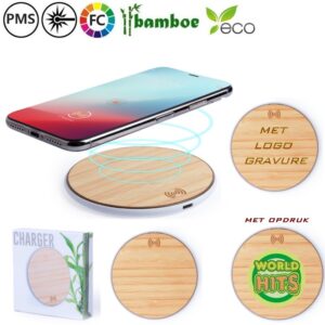 barn bamboe powerchargers opladers bedrukken