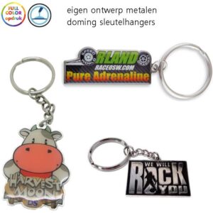 eigen ontwerp metalen sleutelhangers