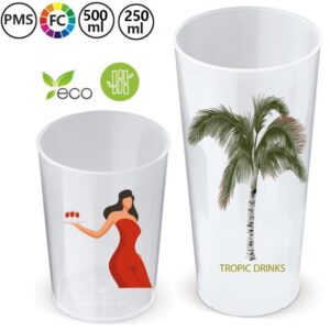 Herbruikbare ECO plastic glazen Amiens