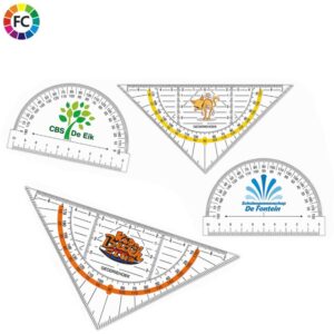 bedrukte geodriehoeken bedrukken met logo