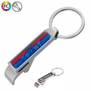fullcolor bedrukte flesopeners aan sleutelring Anga