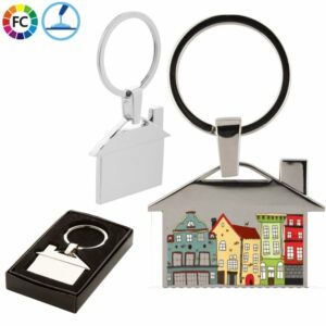 Metalen huis sleutelhangers Della