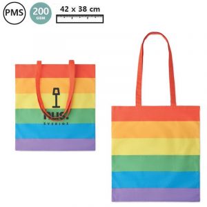 Katoenen schoudertas regenboog Bowy