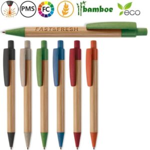 Bamboe pennen met stro clip Stroba