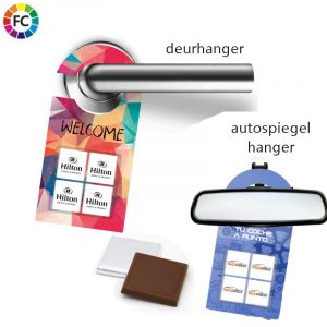 Hotelchocolaatjes 4 stuks deurhanger