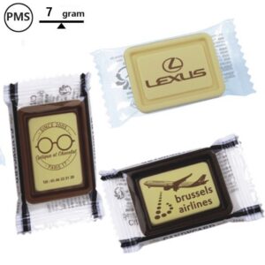 Bedrukt logochocolaatje in flowpack