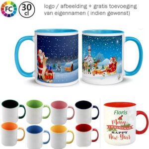 Fullcolor bedrukte mokken Kerst
