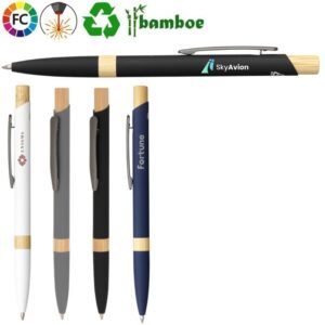 Gerecycled aluminium bamboe balpen Senang