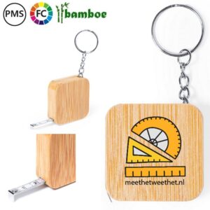 Sleutelhangers rolmaat bamboe Alex