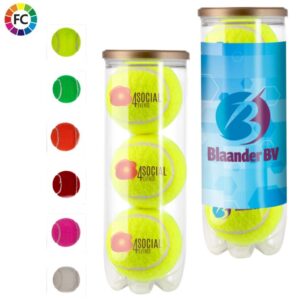 Tube met 3 bedrukte tennisballen