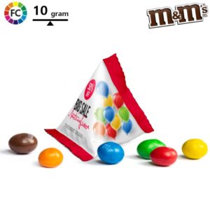 M&M in driehoek zakje bedrukken