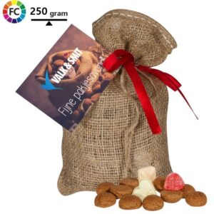 Jute zakje strooigoed met logo Large