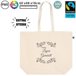 Canvas XL schoudertassen fairtrade Rosanne