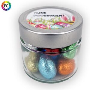 Glazen potje met paaseitjes Buns