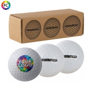 Bedrukte golfballen drie stuks Triogolf
